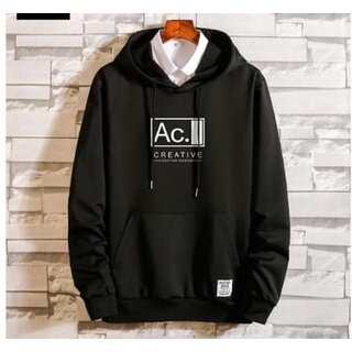                       Ruggstar best hot selling cotton hoodie t-shirt for men(Black AC Hood)                                              