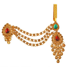 MissMister Brass Goldplated Imitation Ruby Emerald Chabichalla Ethnic Keychain wedding Jewellery (MM2544CLKK)
