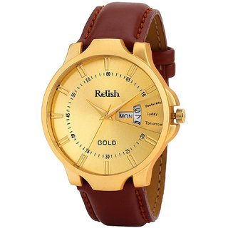                       Relish Analouge Dial, Day and Date Wrist Watch for Boys and Mens Brown Strap Watch(RE-BB1030DD)                                              