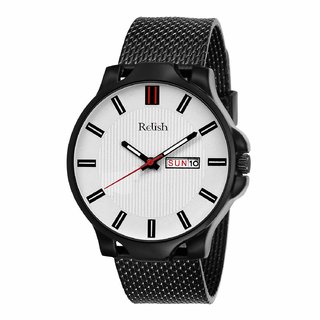                       Relish Analouge Dial, Day and Date Wrist Watch for Boys and Mens Black Watch(RE-BB1035DD)                                              