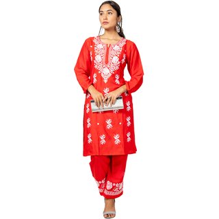                       Latest Straight Kurta Plazo Set In Rayon With Impresively Designed And Embr                                              
