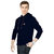 Ezee Sleeves Men's Poly Cotton Solid Full Sleeve Hooded Sweatshirt - Navy Blue