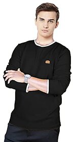 Ezee Sleeves Men's Crew Neck Poly Cotton Full Sleeve T-Shirt - Black