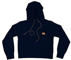 Ezee Sleeves Kids Solid Poly Cotton Hooded Full Sleeve Sweatshirt - Navy