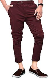 Ezee Sleeves Men's Casual Lycra Pants Stretchable with Less Weight - Maroon