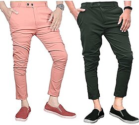 Ezee Sleeves Men's Casual Lycra Pants Stretchable with Less Weight - Pack of 2