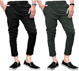 Ezee Sleeves Men's Casual Lycra Pants Stretchable with Less Weight - Pack of 2