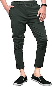 Ezee Sleeves Men's Casual Lycra Pants Stretchable with Less Weight - Olive Green