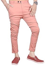 Ezee Sleeves Men's Casual Lycra Pants Stretchable with Less Weight - Pink