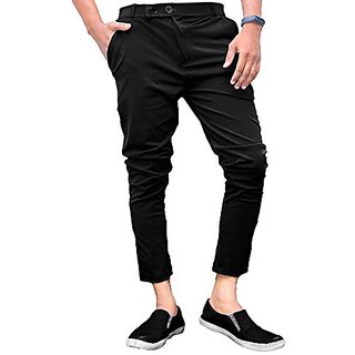 Ezee Sleeves Men's Casual Lycra Pants Stretchable with Less Weight - Black