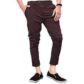 Ezee Sleeves Men's Casual Lycra Pants Stretchable with Less Weight - Brown