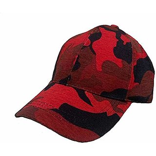 Handcuffs Unisex Caps Camouflage Army Print Baseball Cap Mens Womens Camo Cap For Casual Sport Outdoor Activities Red