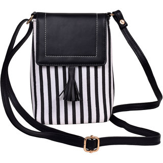 Style Bite White  Black Mobile Sling Pouch