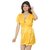 Nivcy Women Solid Nightwear Yellow (Small)