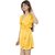 Nivcy Women Solid Nightwear Yellow (Small)