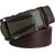 Sunshopping Formal Brown Leatherite Belt With Clamp Buckle For Men - Pack Of 2