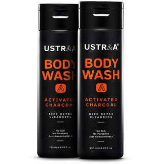                       Ustraa Body Wash-Activated Charcoal 250 ml (Pack of 2)                                              