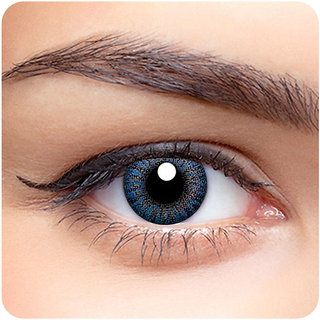 Aryan Quarterly Disposable Color Contact lens for Men and Women Pack of 2 - Sapphire Blue (-0.75)