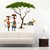 Walltola Wall Stickers Artistic Tribal Ladies with Animals Nature (PVC Vinyl ,90 x 100, Multicolor)