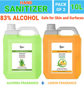 Aloe vera  Lemon Sanitizer Contains 83 Percentage Alcohol Non-Stick Disinfectant Liquid Sanitizer Instant Kills