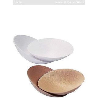 RENU CREATION Silicone Cup Bra Pads  (Beige, White Pack of 2)