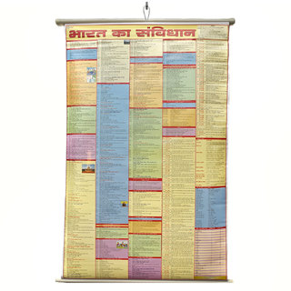 Bharat ka Samvidhan Chart (Constitution Of India) Laminated Wall Chart (Size 100X75 CM) Perfect for Upsc