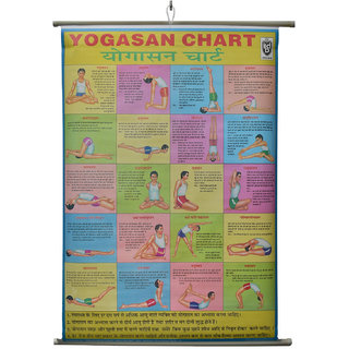 Yogasan Wall Chart Laminated Wall Chart (Size 100X75 CM) Perfect for Homeschooling, Classroom and Students