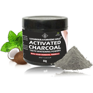 Activated Charcoal Teeth Whitening Powder for Gorgeous Smile - 50 gm