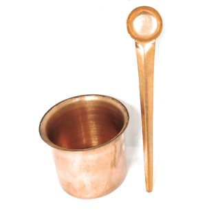 Copper Panchpatra With Aachmani In For Purpose Of Home Temple, Havan And puja Copper Panchpatra With Aachmani In For Purpose Of Home Temple, Havan And puja