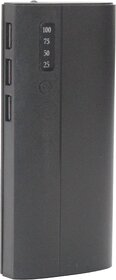 Raptech 12500mAh Lithium-ion Triple USB for All USB-Charged Devices 3 Output Power Bank (Black)
