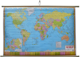 World Political Map Laminated Wall Chart (Size 70X104 CM) Perfect for Classroom, Student, School, Student And Teacher