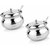 Stainless Steel Ghee Pot Set with Spoon - Silver Touch Finish, Set of 2 pcs
