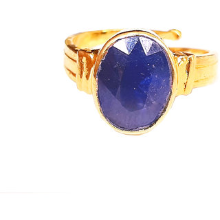                      RS GEMSEXPORT Gemstones 5.15 Ratti BLUE SAPPHIRE Gemstone Panchdhatu Ring,NEELAM Birthstone Astrology Ring Brass Sapphir                                              