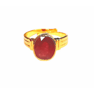                       RS GEMSEXPORT Metal Ruby Gold Plated Ring                                              