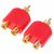 YASH VISION - YVE-1009-TJ - Pack of 2 - Red Color Gold Plated - 1 Male to 2 Female RCA Splitter Audio Video Adapter