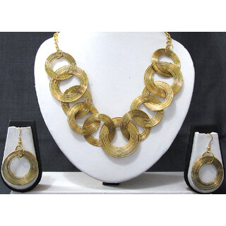                       Golden Puzzle Necklace Set                                              