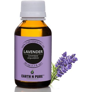                       Earth N Pure Lavender Essential Oil 100 Pure, Undiluted, Natural  Therapeutic Grade - Aromatherapy, Relaxation (50ML)                                              