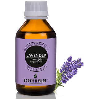                       Earth N Pure Lavender Essential Oil 100 Pure, Undiluted, Natural  Therapeutic Grade - Aromatherapy, Relaxation(100ML)                                              