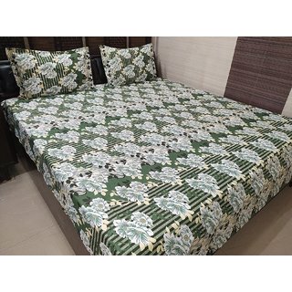                       ABC Textile Printed Pure Cotton Super King Size Bedsheet  2 Pillow Covers (108x108 Inches)                                              