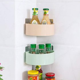 Plastic Multipurpose Kitchen Bathroom Shelf Wall Holder Storage Rack (Loose Pack)