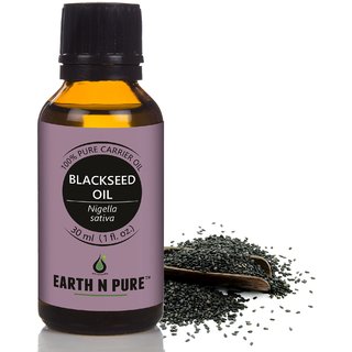                       Earth N Pure Blackseed Carrier Oil ( Kalonji Oil ) 100 Cold-Pressed, Pure, Natural, Unrefined, Therapeutic Grade(30ML)                                              