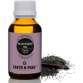                       Earth N Pure Blackseed Carrier Oil ( Kalonji Oil ) 100 Cold-Pressed, Pure, Natural, Unrefined, Therapeutic Grade(50Ml)                                              