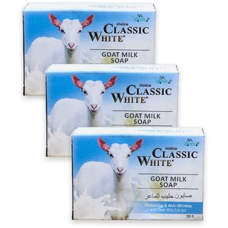                       Mistine Classic White Goat Milk Soap 100g (Pack of 3, 100g Each)                                              