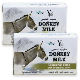                       Yc Donkey Milk Soap Moisturizing Extra Skin whitening 100g (Pack Of 2, 100g Each)                                              