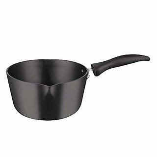                       Kumaka Siddhi Hard Anodized Induction Base Tapper Sauce Pan with 160 mm Diameter and 1 LTR Capacity with Bakelite Handle                                              
