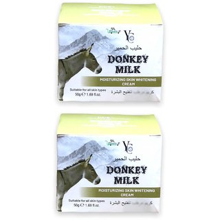                       Yc Donkey milk moisturising skin whitening cream 50g (Pack of 2, 50g Each)                                              