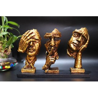                       Style  Decor  Porcelain Modern Statue 8 Inch in Gold Finish for Home Decor  Gifting                                              