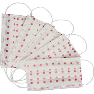 Red Bobby Print Surgical Masks (Pack of 50)