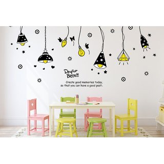                       EJA ART PVC Vinyl Wall Sticker for Living Room (Light on!, Ideal Size on Wall: 175 cm x 85 cm), Multicolour                                              