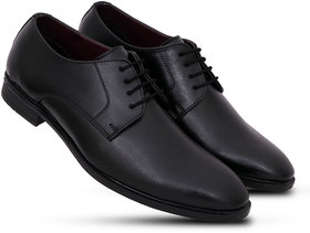 ESCAPER Men's Black Synthetic Leather Lace-up Derby shoes